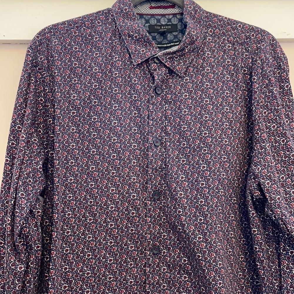 Men’s Floral Ted Baker button down dress shirt